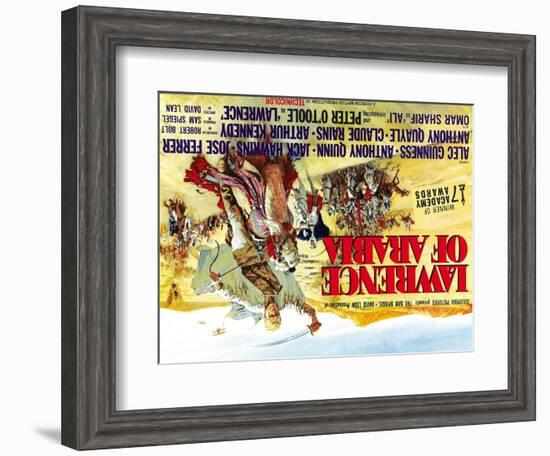 Lawrence of Arabia, UK Movie Poster, 1963-null-Framed Art Print