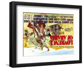 Lawrence of Arabia, UK Movie Poster, 1963-null-Framed Art Print