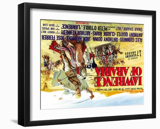 Lawrence of Arabia, UK Movie Poster, 1963-null-Framed Art Print