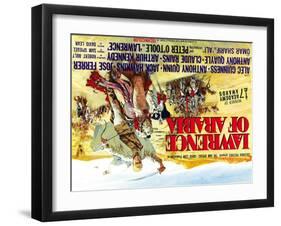 Lawrence of Arabia, UK Movie Poster, 1963-null-Framed Art Print