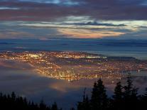 City from Grouse Mountain at Sunset, North Vancouver, Vancouver, Canada-Lawrence Worcester-Stretched Canvas