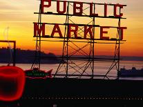 Wa State Ferry Coming in to Dock, Seattle, Washington, USA-Lawrence Worcester-Stretched Canvas