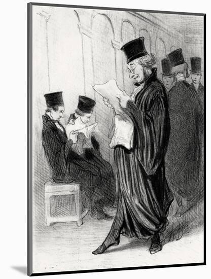 Lawyer Chabotard While Reading in a Legal Journal a Eulogy on Himself, 1846-Honor? Daumier-Mounted Giclee Print