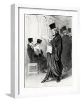 Lawyer Chabotard While Reading in a Legal Journal a Eulogy on Himself, 1846-Honor? Daumier-Framed Giclee Print
