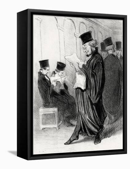 Lawyer Chabotard While Reading in a Legal Journal a Eulogy on Himself, 1846-Honor? Daumier-Framed Stretched Canvas