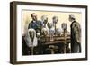 Lawyer Selecting the Proper Wig for Appearance in Court, London, 1800s-null-Framed Giclee Print