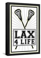 Lax 4 Life Lacrosse Sports Poster-null-Framed Poster