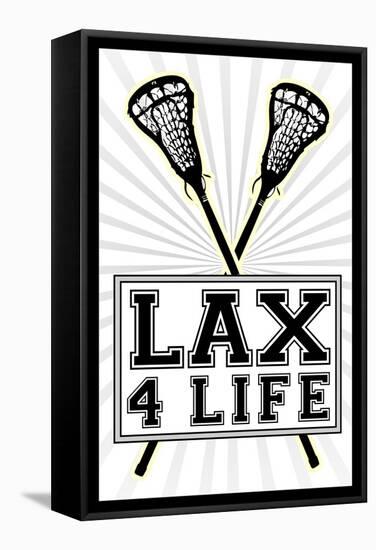 Lax 4 Life Lacrosse Sports-null-Framed Stretched Canvas