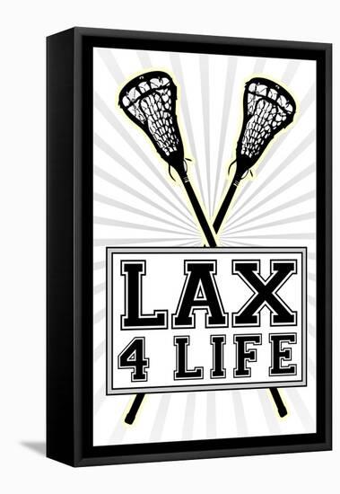 Lax 4 Life Lacrosse Sports-null-Framed Stretched Canvas