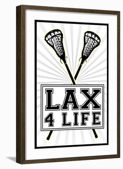 Lax 4 Life Lacrosse Sports-null-Framed Art Print