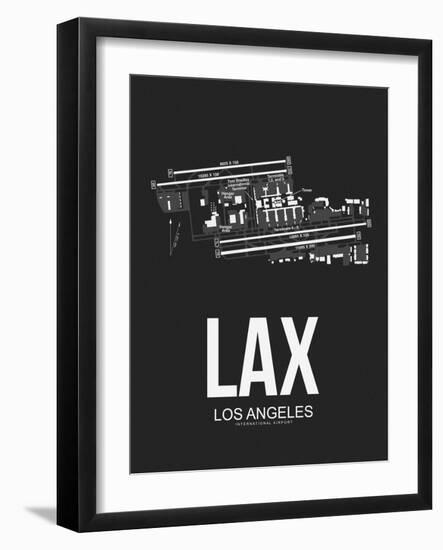 LAX Los Angeles Airport Black-NaxArt-Framed Art Print