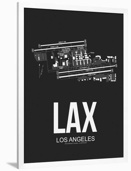 LAX Los Angeles Airport Black-NaxArt-Framed Art Print