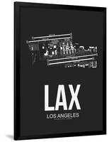 LAX Los Angeles Airport Black-NaxArt-Framed Art Print