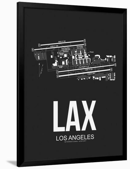 LAX Los Angeles Airport Black-NaxArt-Framed Art Print