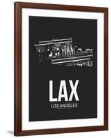 LAX Los Angeles Airport Black-NaxArt-Framed Art Print