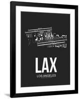 LAX Los Angeles Airport Black-NaxArt-Framed Art Print