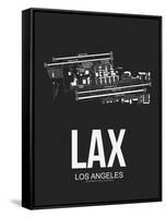 LAX Los Angeles Airport Black-NaxArt-Framed Stretched Canvas