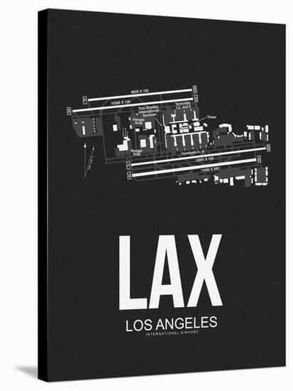 LAX Los Angeles Airport Black-NaxArt-Stretched Canvas