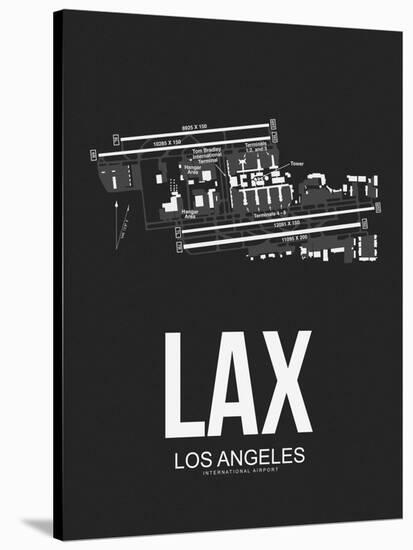 LAX Los Angeles Airport Black-NaxArt-Stretched Canvas