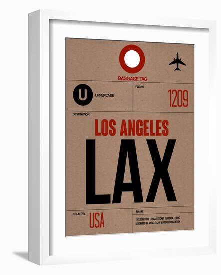 LAX Los Angeles Luggage Tag 1-NaxArt-Framed Art Print