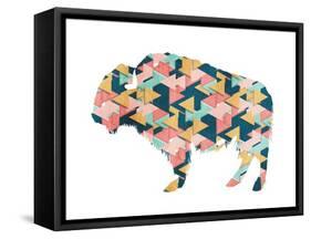 Layered Bull Triangles-OnRei-Framed Stretched Canvas