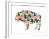 Layered Bull Triangles-OnRei-Framed Art Print