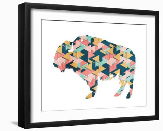 Layered Bull Triangles-OnRei-Framed Art Print