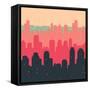 Layered City Skyline-JoeBakal-Framed Stretched Canvas