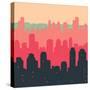 Layered City Skyline-JoeBakal-Stretched Canvas