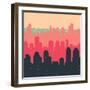 Layered City Skyline-JoeBakal-Framed Art Print