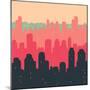 Layered City Skyline-JoeBakal-Mounted Art Print