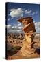 Layered Sandstone Column under Clouds-James Hager-Stretched Canvas