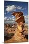 Layered Sandstone Column under Clouds-James Hager-Mounted Photographic Print