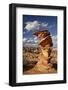 Layered Sandstone Column under Clouds-James Hager-Framed Photographic Print