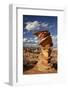 Layered Sandstone Column under Clouds-James Hager-Framed Photographic Print