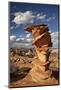 Layered Sandstone Column under Clouds-James Hager-Mounted Photographic Print