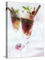 Layered Sundae: Raspberry Sauce, Sponge & Vanilla Nut Ice Cream-Ian Garlick-Stretched Canvas