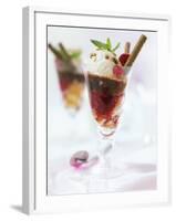 Layered Sundae: Raspberry Sauce, Sponge & Vanilla Nut Ice Cream-Ian Garlick-Framed Photographic Print