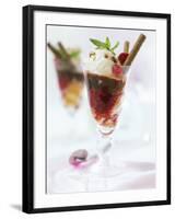 Layered Sundae: Raspberry Sauce, Sponge & Vanilla Nut Ice Cream-Ian Garlick-Framed Photographic Print