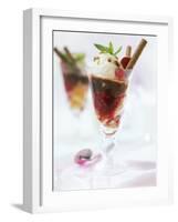 Layered Sundae: Raspberry Sauce, Sponge & Vanilla Nut Ice Cream-Ian Garlick-Framed Photographic Print