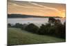 Layers of Fog over Autumn Agricultural Landscape-Veneratio-Mounted Photographic Print