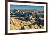 Layers of hoodoo peaks stretching into a flat landscape at the horizon.-Sheila Haddad-Framed Photographic Print