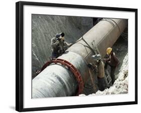Laying Gas Pipes, Saudi Arabia, Middle East-Richard Ashworth-Framed Photographic Print