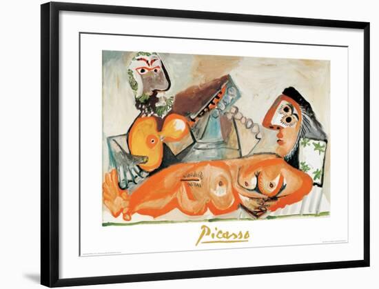 Laying Nude and Musician-Pablo Picasso-Framed Art Print