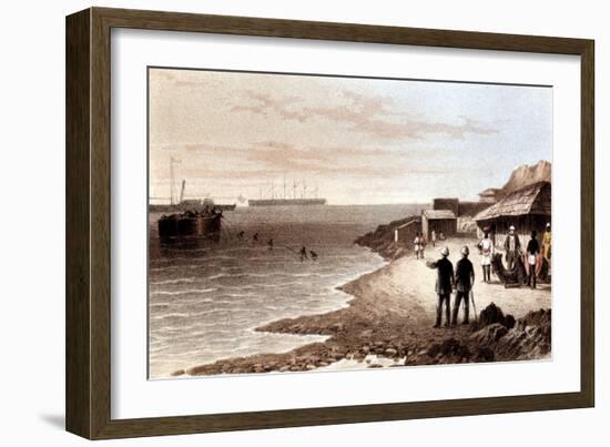 Laying of the Telegraph Cable across the Indian Ocean Between Bombay and Aden, 1870-null-Framed Giclee Print