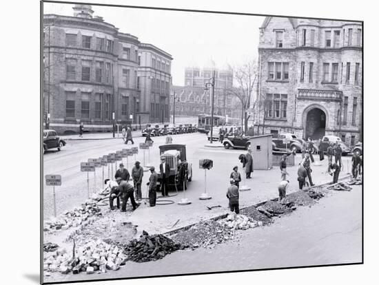 Laying Pipeline, Philadelphia, Pennsylvania-null-Mounted Photo