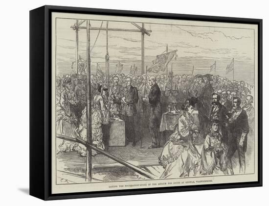 Laying the Foundation-Stone of the Asylum for Idiots at Knowle, Warwickshire-Charles Robinson-Framed Stretched Canvas