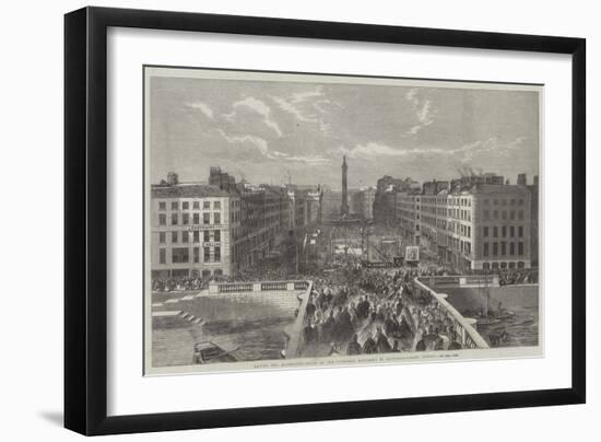 Laying the Foundation-Stone of the O'Connell Monument in Sackville-Street, Dublin-null-Framed Giclee Print