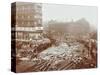 Laying Tramlines at the Junction of Whitechapel High Street and Commercial Road, London, 1907-null-Stretched Canvas