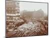 Laying Tramlines at the Junction of Whitechapel High Street and Commercial Road, London, 1907-null-Mounted Photographic Print